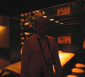 Vince Docherty in front of bar